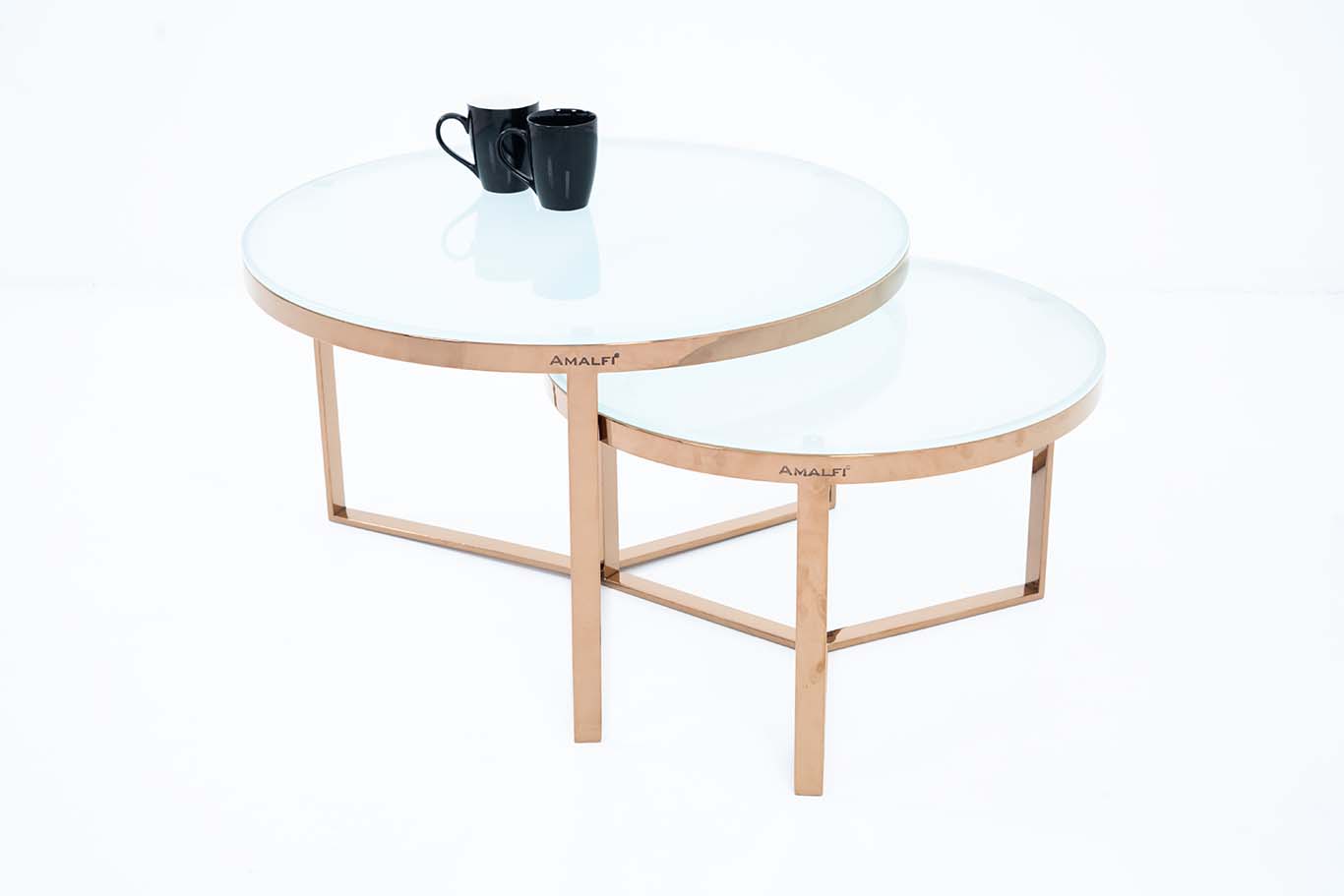 Coffee Table for Living Room, Modern Nesting Table Set of 2,