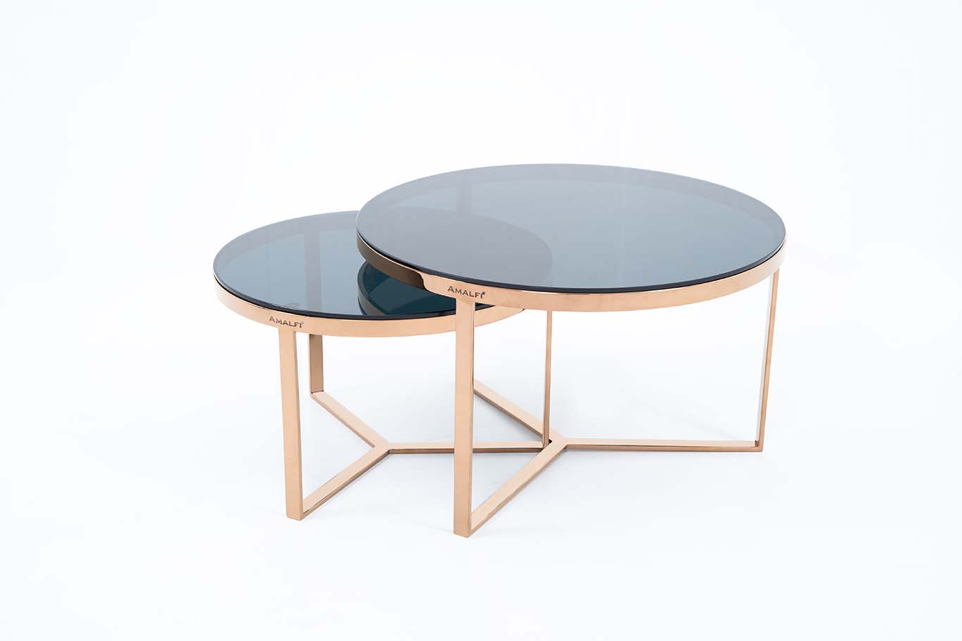 Norbic Style Coffee Table Set Of 2 Round Side Table
