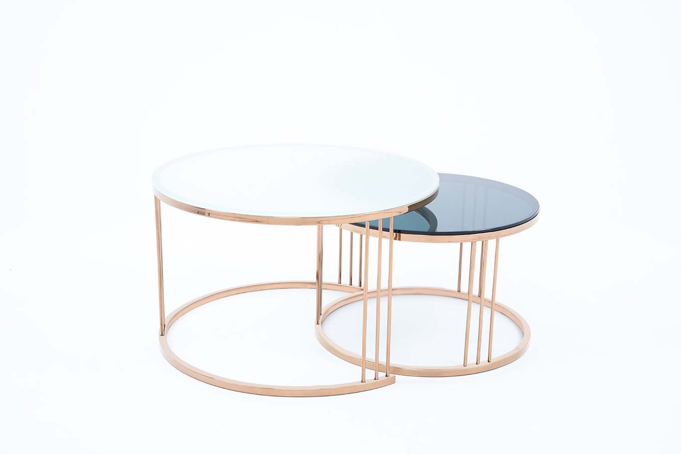 Round Set of 2 Coffee Table for Living Room Décor Furniture