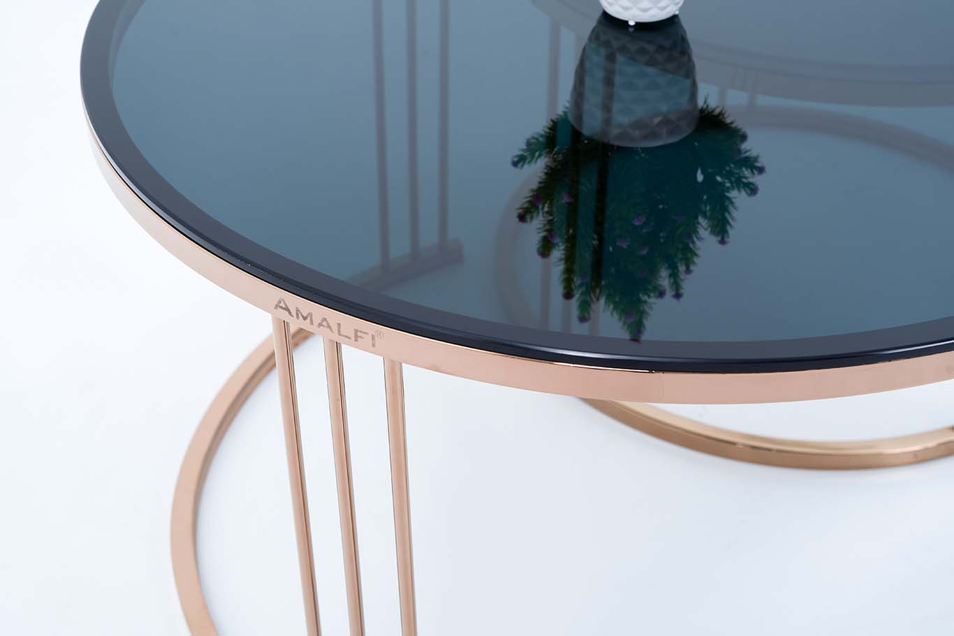 EDEUEQUE Round Modern Middle Century Coffee Table With Glass