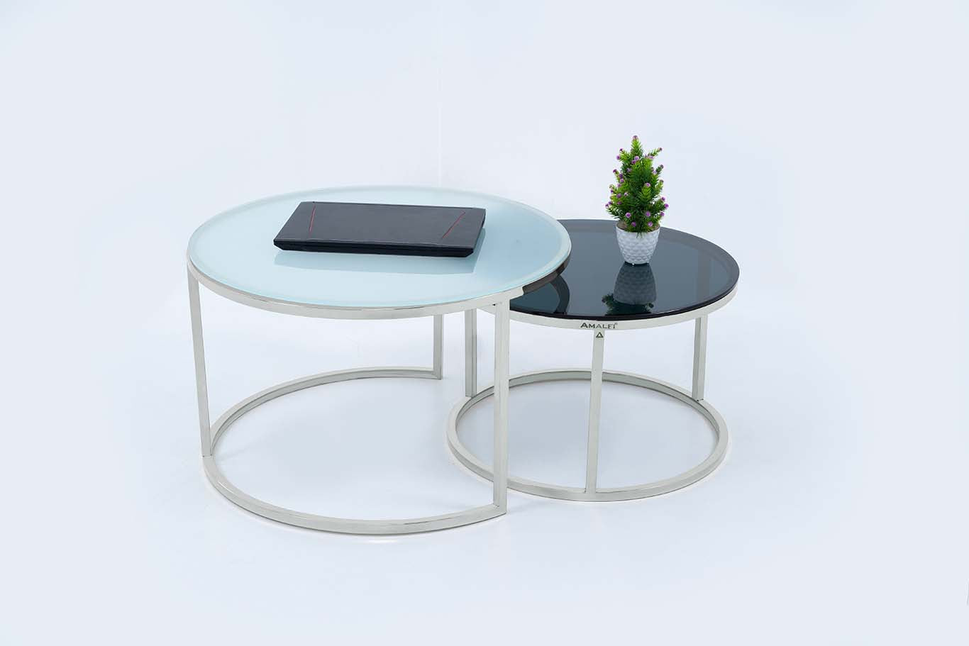 Round Coffee Table Modern Sofa Side Table for Living Room End Table Center Table Set of 2