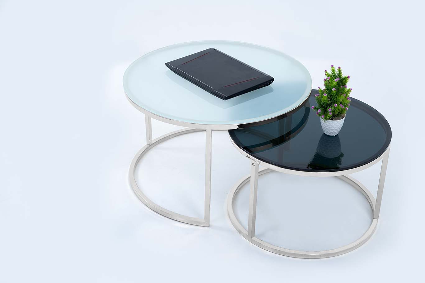 Round Coffee Table Modern Sofa Side Table for Living Room End Table Center Table Set of 2