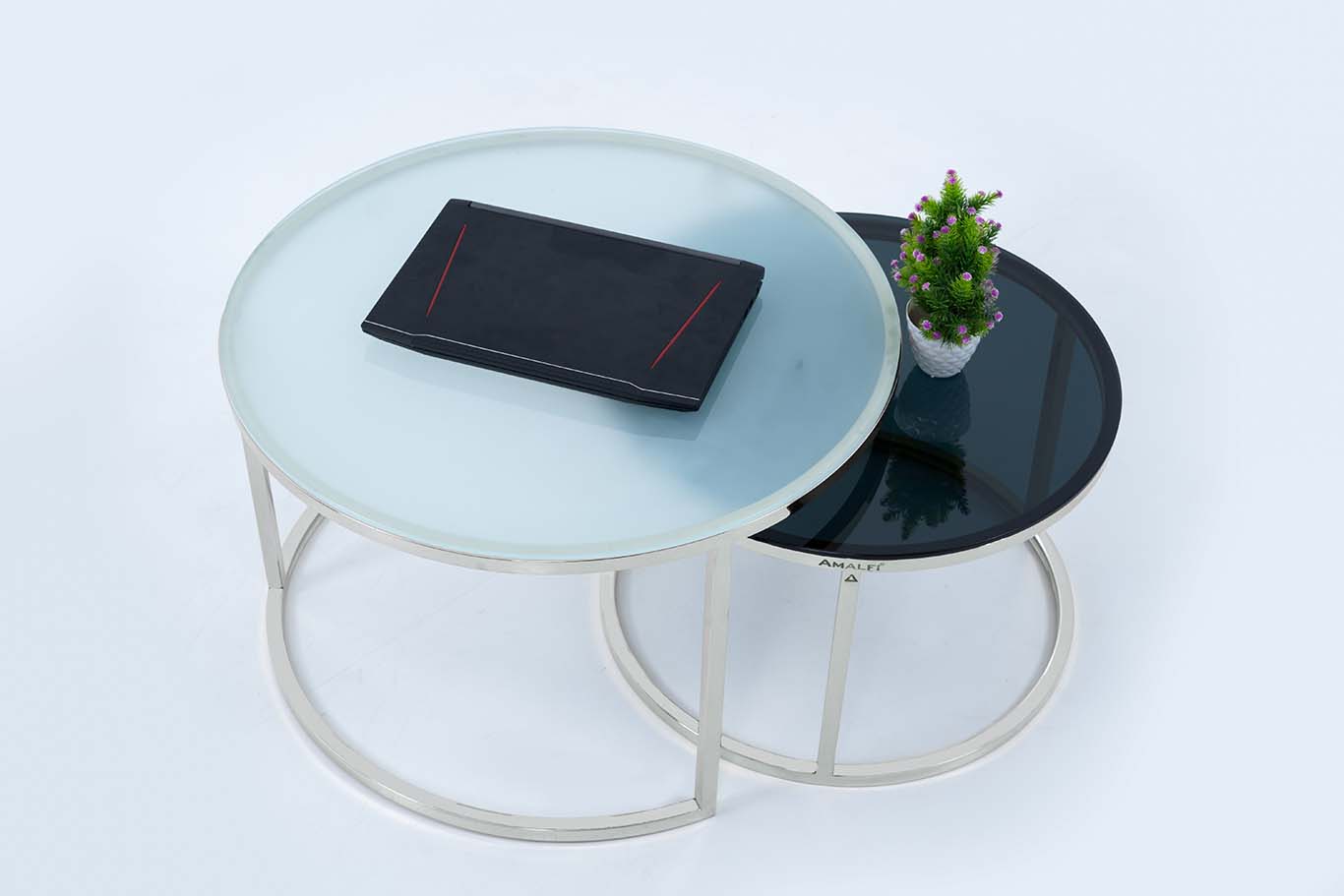 Round Coffee Table Modern Sofa Side Table for Living Room End Table Center Table Set of 2