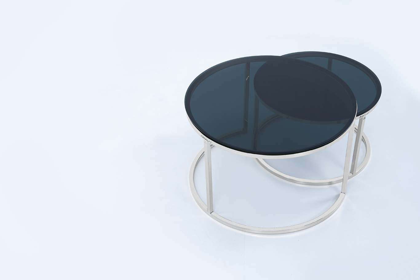 Coffee Table for Living Room, Modern Nesting Table Set of 2,
