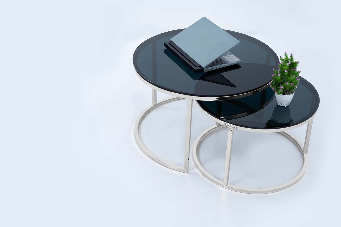 Coffee Table for Living Room, Modern Nesting Table Set of 2,