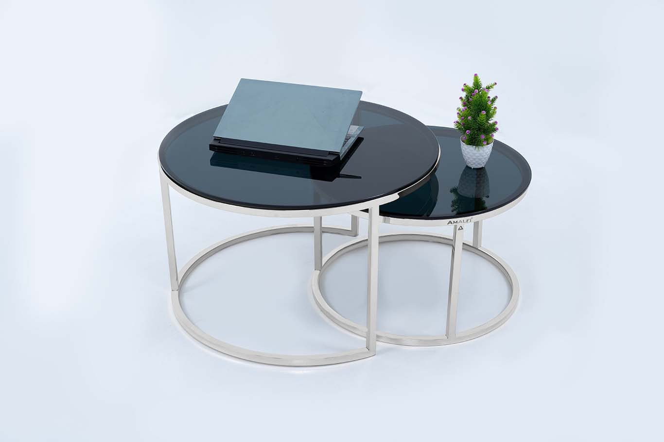 Coffee Table for Living Room, Modern Nesting Table Set of 2,