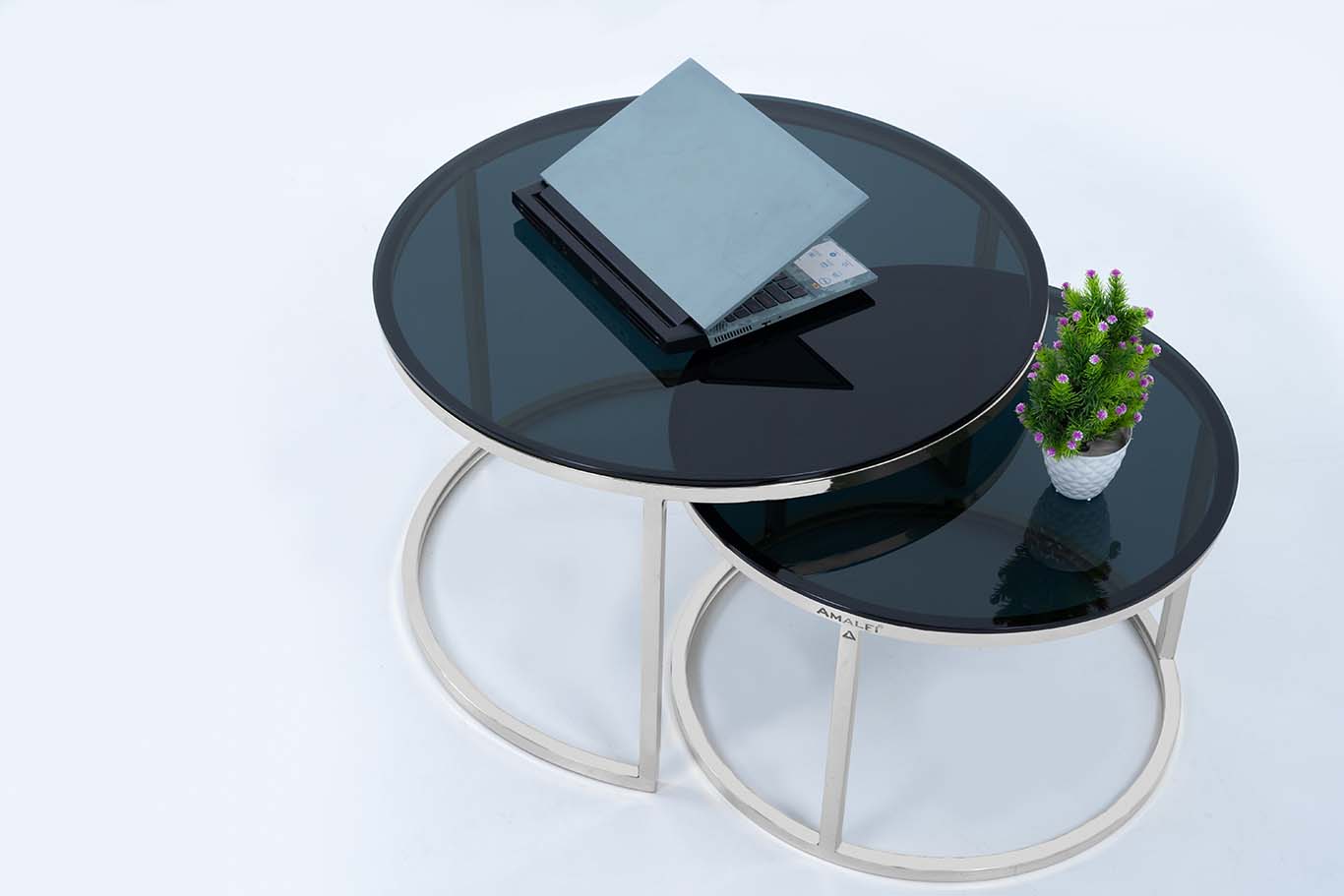 Coffee Table for Living Room, Modern Nesting Table Set of 2,