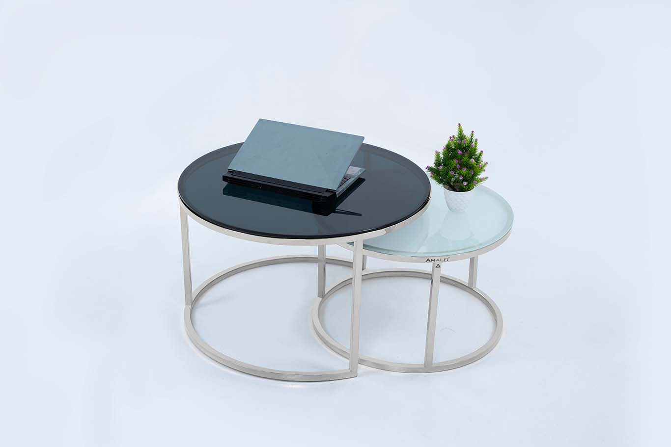 Round Coffee Table Nesting Table Centre Table Set of 2