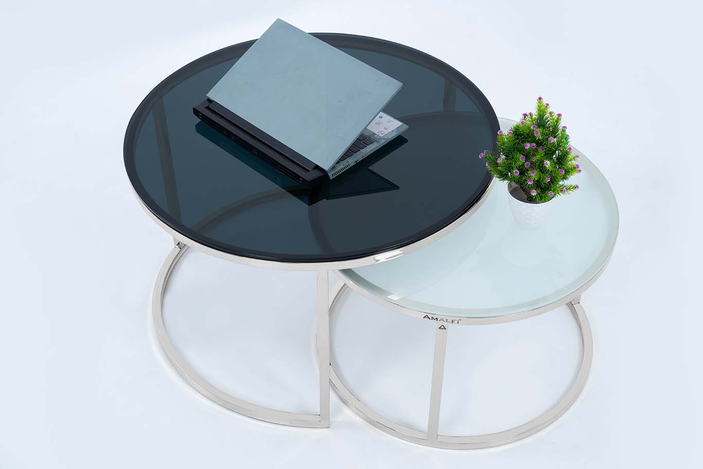 Round Coffee Table Nesting Table Centre Table Set of 2