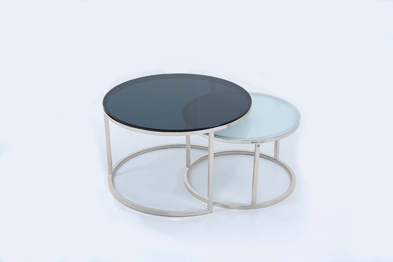 Round Coffee Table Nesting Table Centre Table Set of 2