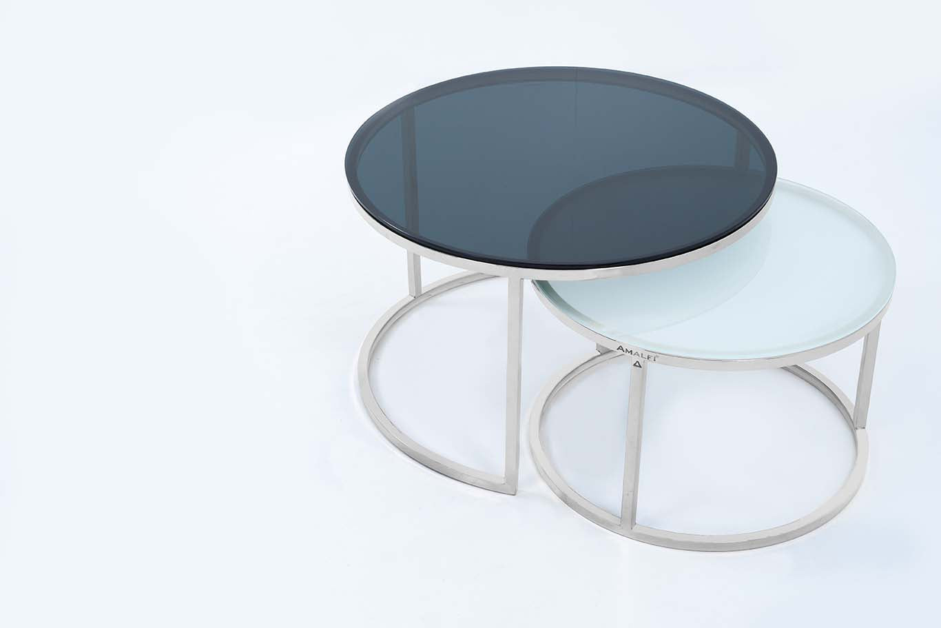 Round Coffee Table Nesting Table Centre Table Set of 2