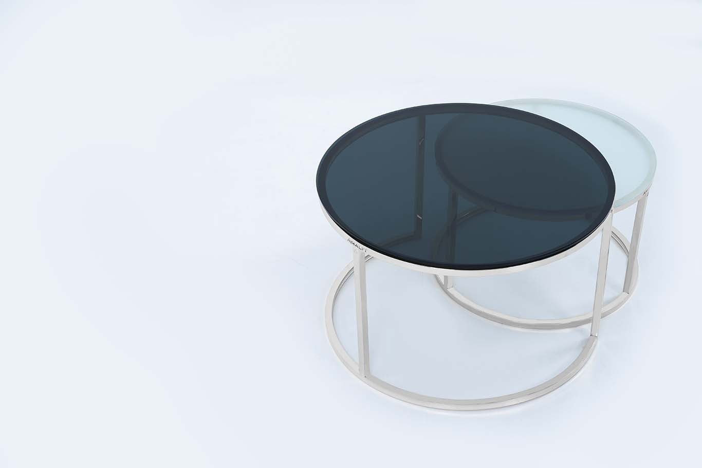 Round Coffee Table Nesting Table Centre Table Set of 2