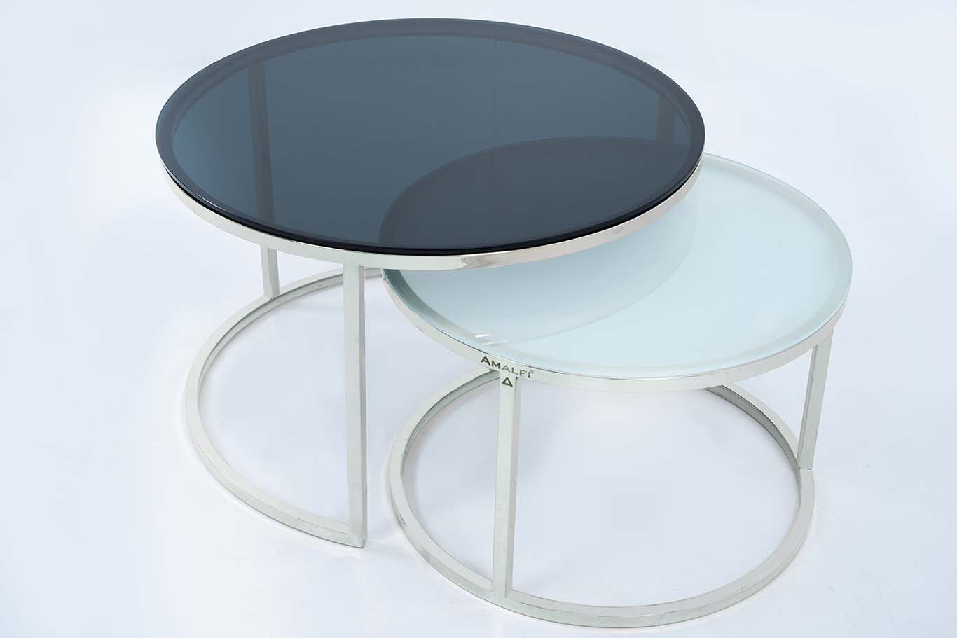 Round Coffee Table Nesting Table Centre Table Set of 2