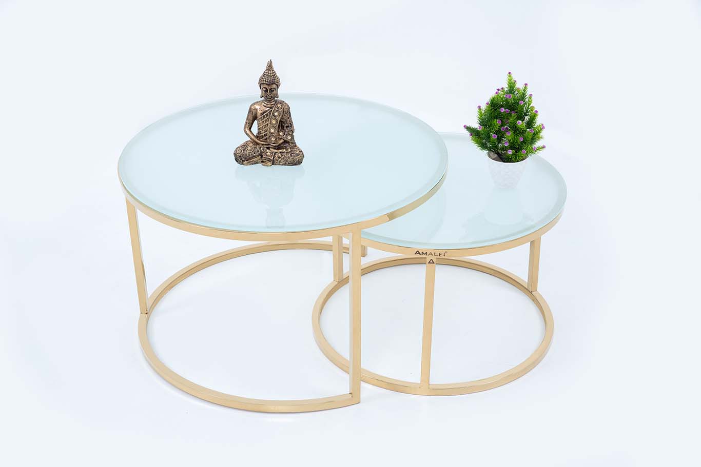 Norbic Style Coffee Table Set Of 2 Round Side Table