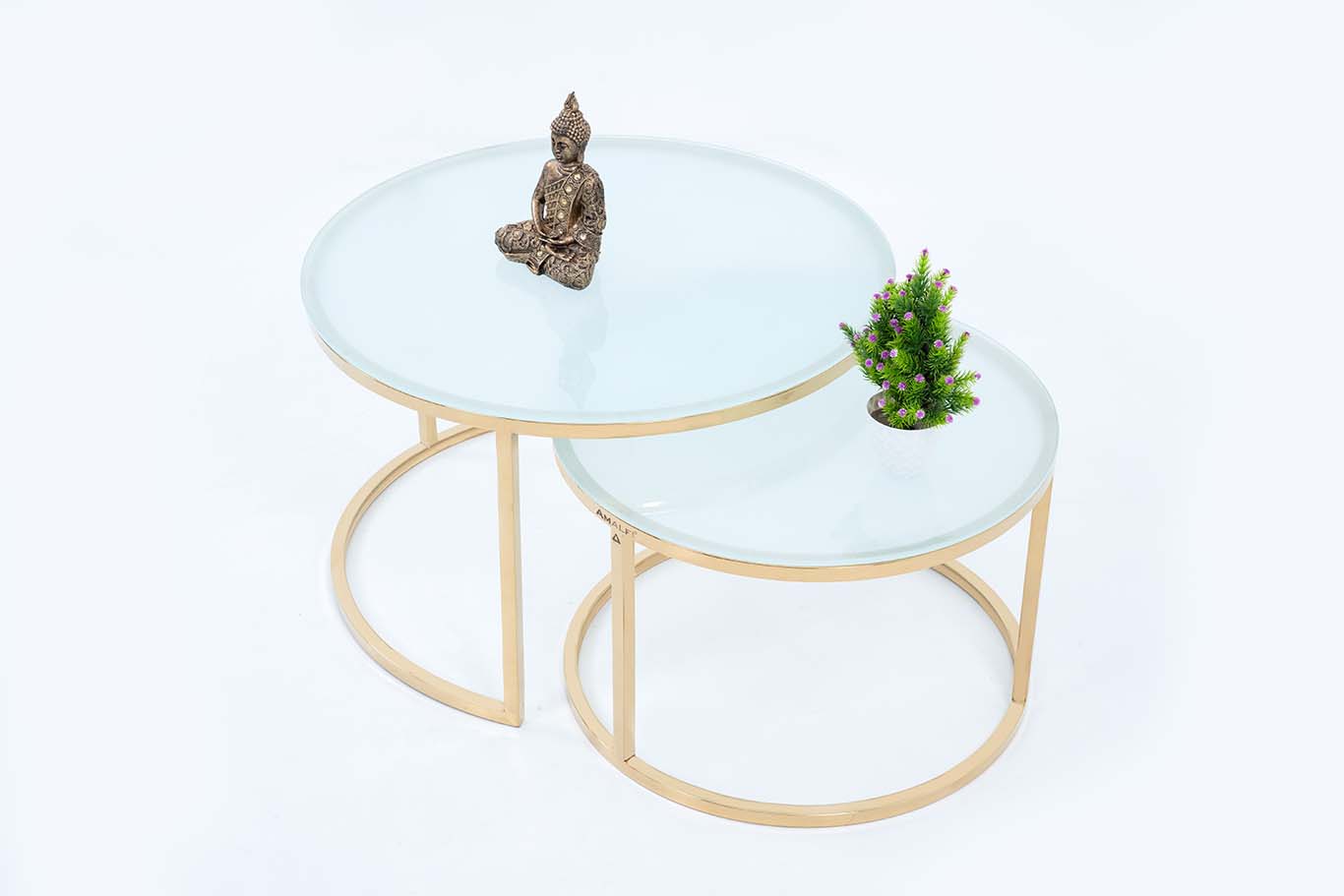 Norbic Style Coffee Table Set Of 2 Round Side Table