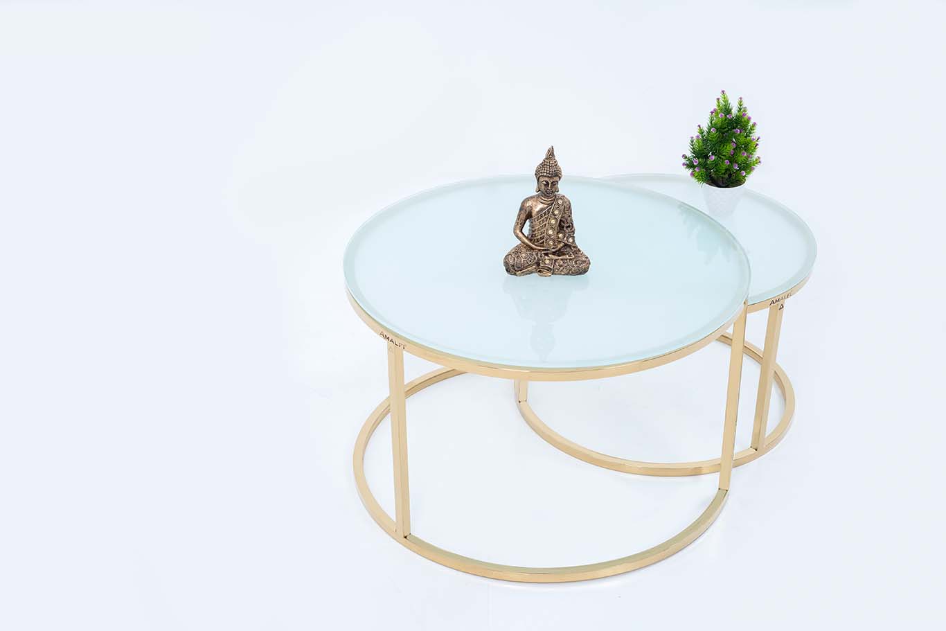 Norbic Style Coffee Table Set Of 2 Round Side Table