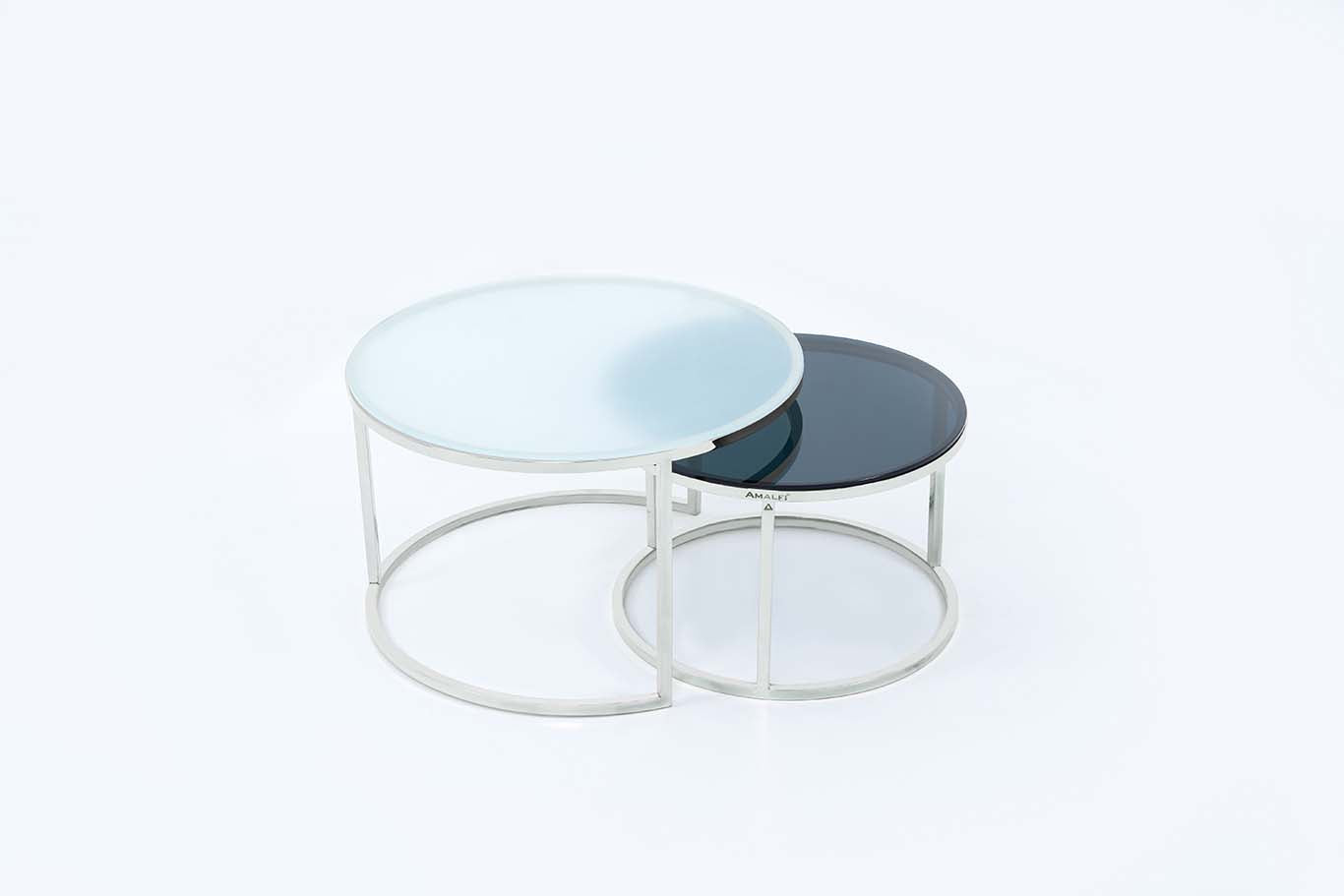 Round Coffee Table Modern Sofa Side Table for Living Room End Table Center Table Set of 2