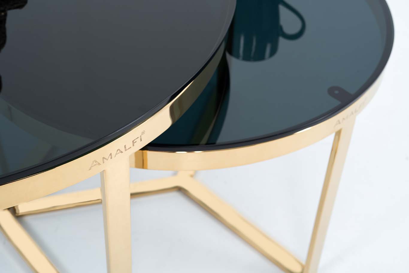 Home Decor Coffee Tables Round Nesting Tables Set of 2 Tea Table