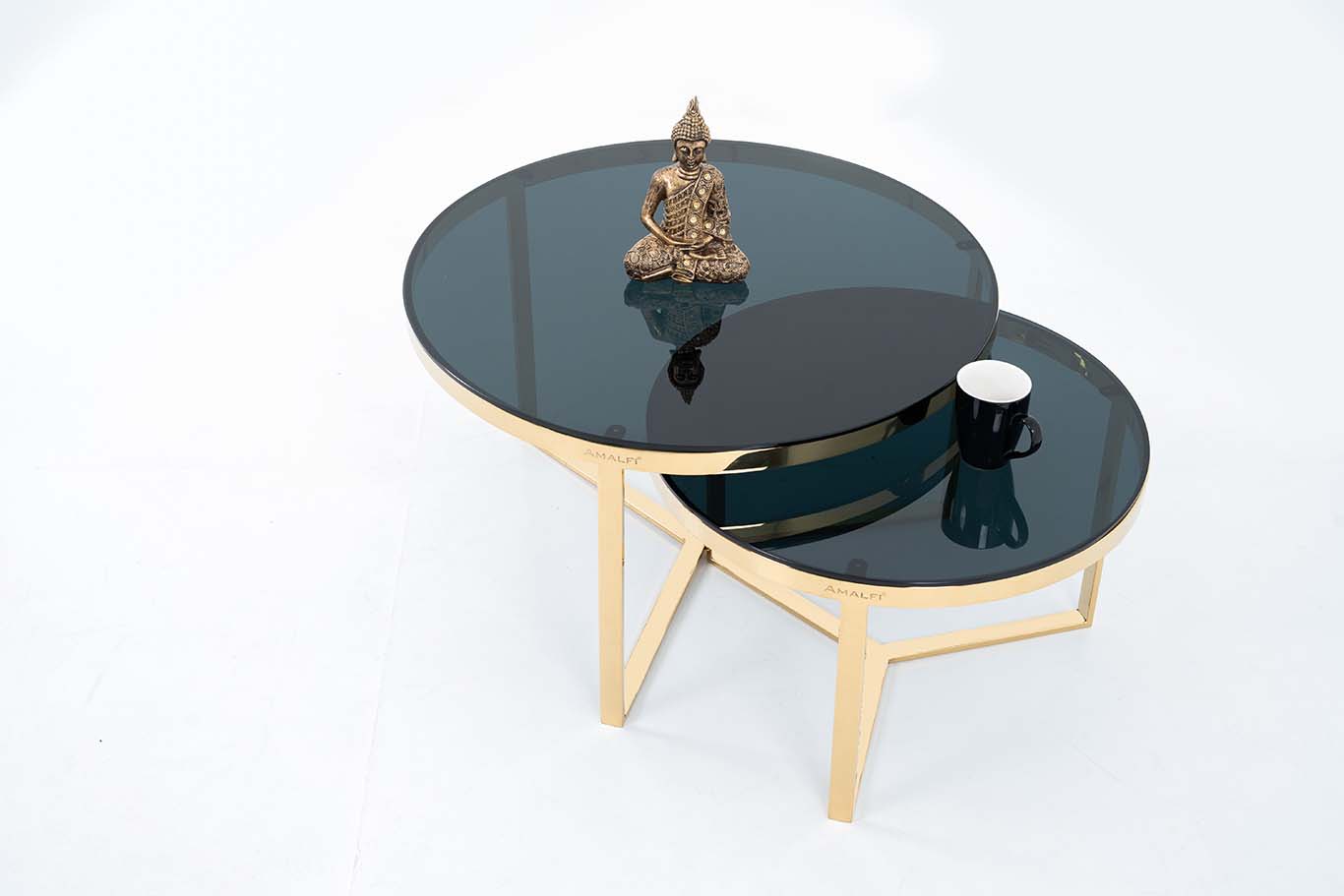 Home Decor Coffee Tables Round Nesting Tables Set of 2 Tea Table