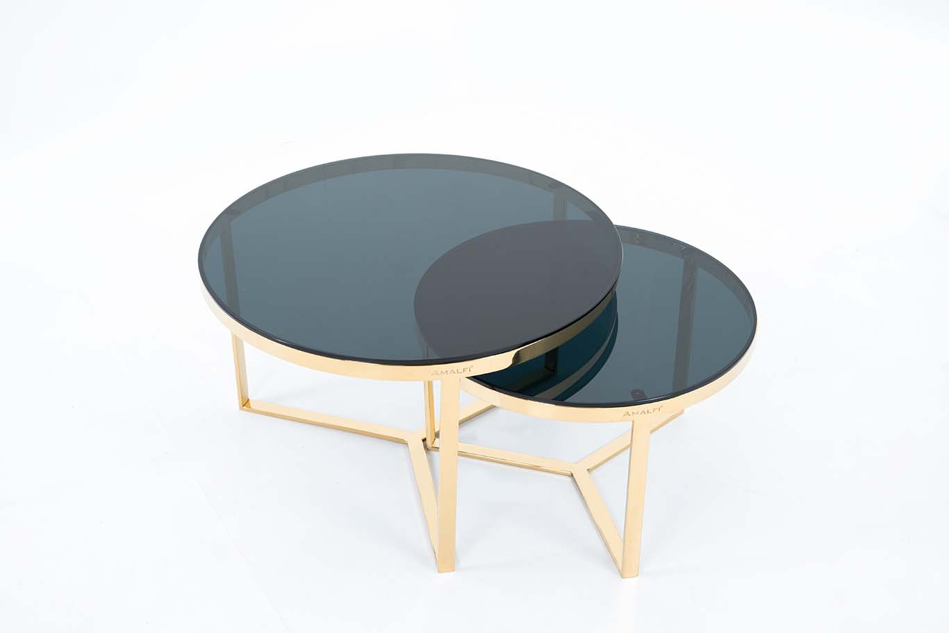 Home Decor Coffee Tables Round Nesting Tables Set of 2 Tea Table