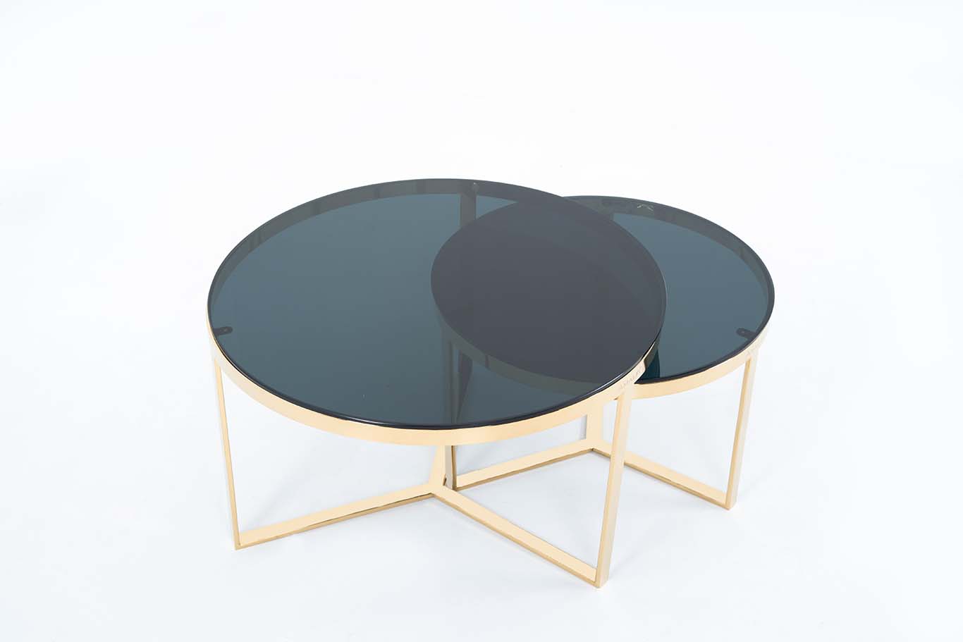 Home Decor Coffee Tables Round Nesting Tables Set of 2 Tea Table