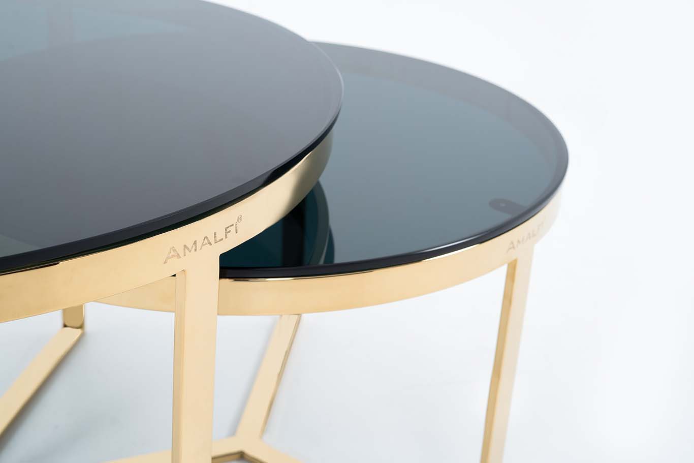 Home Decor Coffee Tables Round Nesting Tables Set of 2 Tea Table