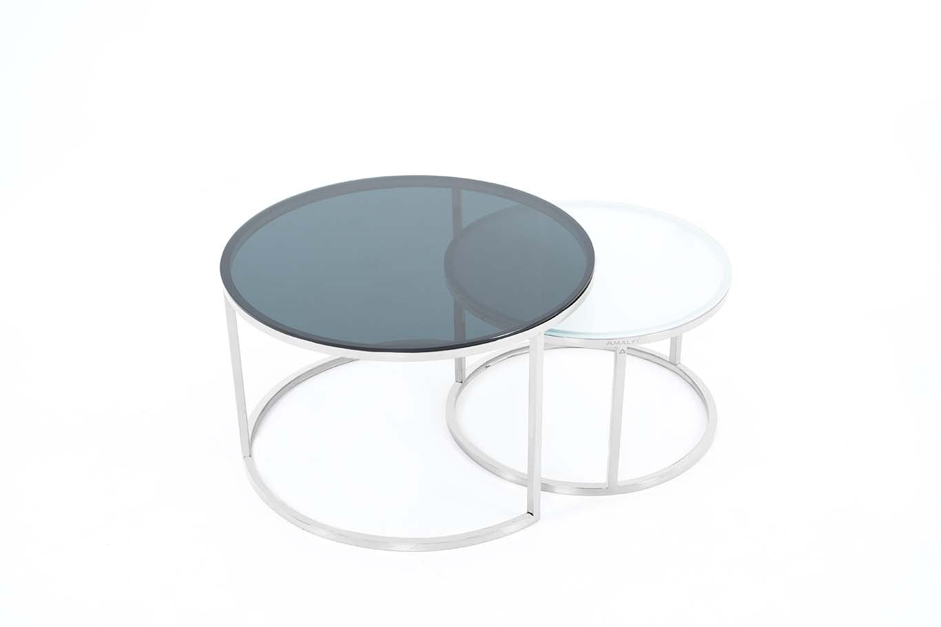 Round Coffee Table Nesting Table Centre Table Set of 2