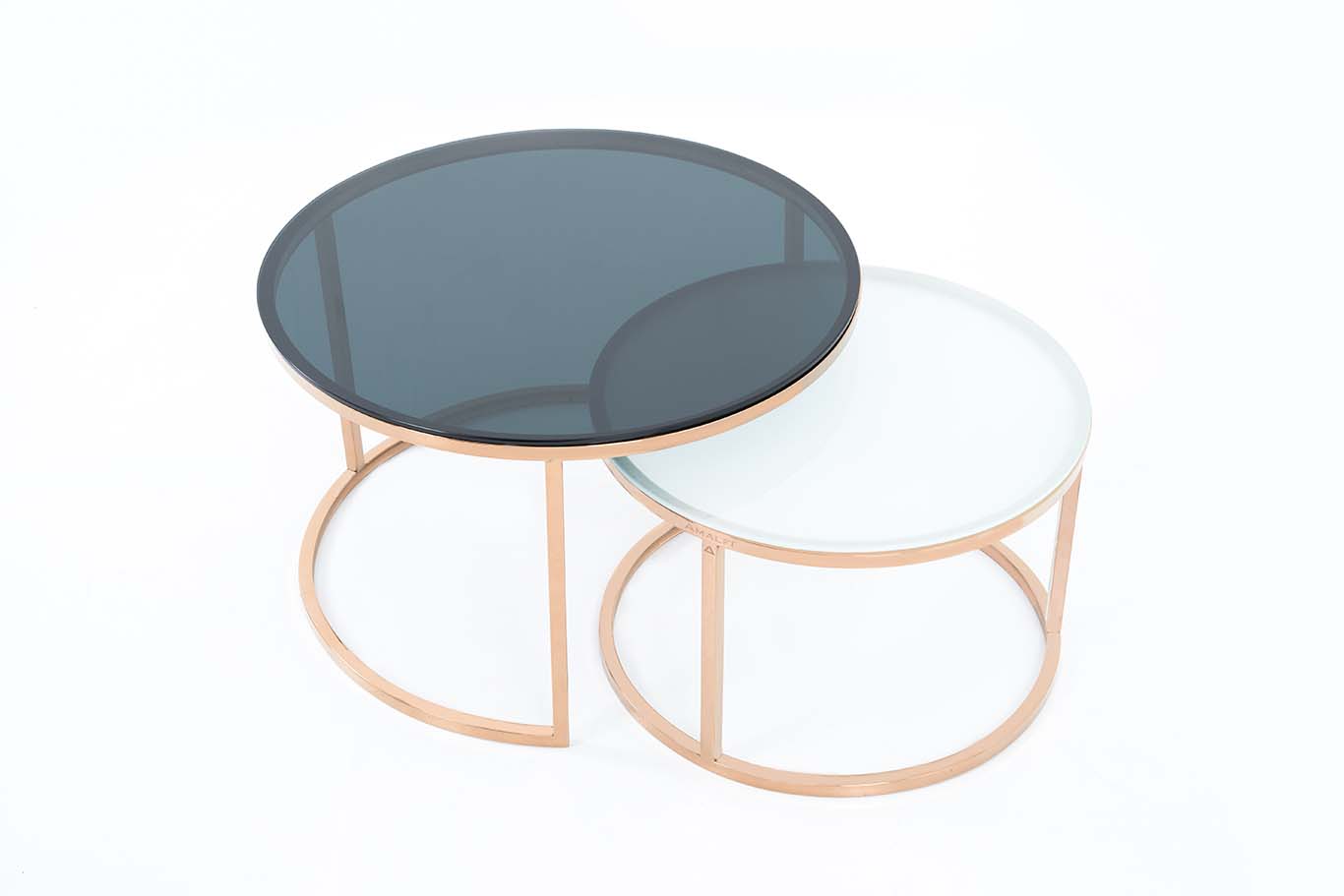 Dream Arts Round Coffee Table Set of 2, Modern Side Tables for