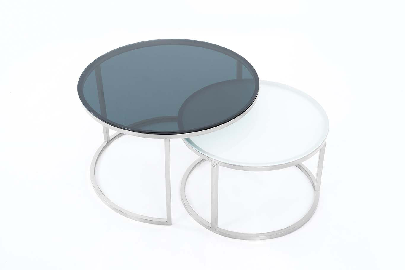 Round Coffee Table Nesting Table Centre Table Set of 2