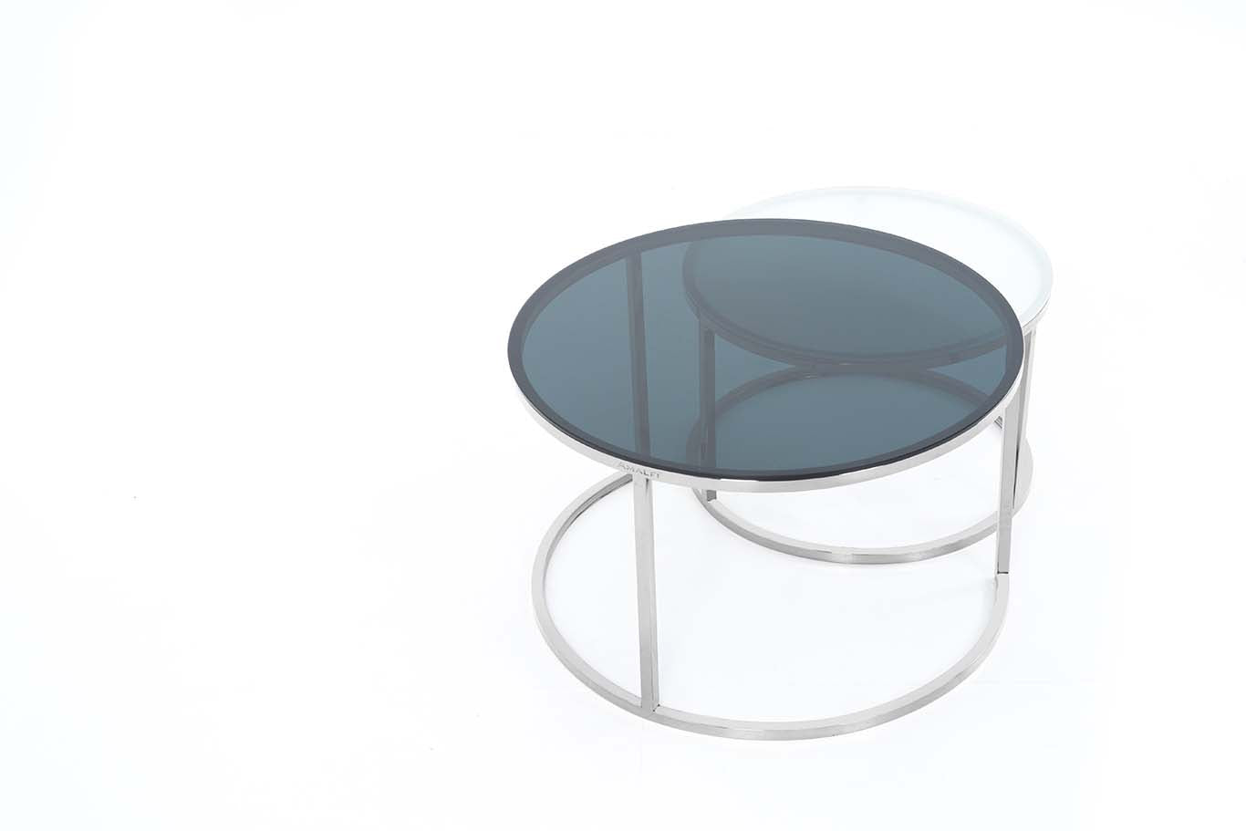 Round Coffee Table Nesting Table Centre Table Set of 2