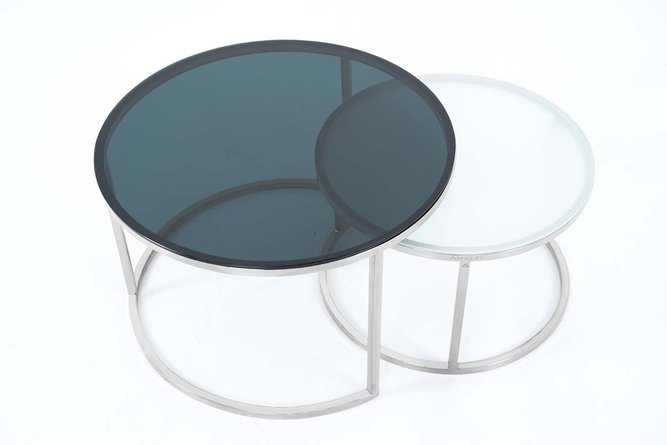 Round Coffee Table Nesting Table Centre Table Set of 2