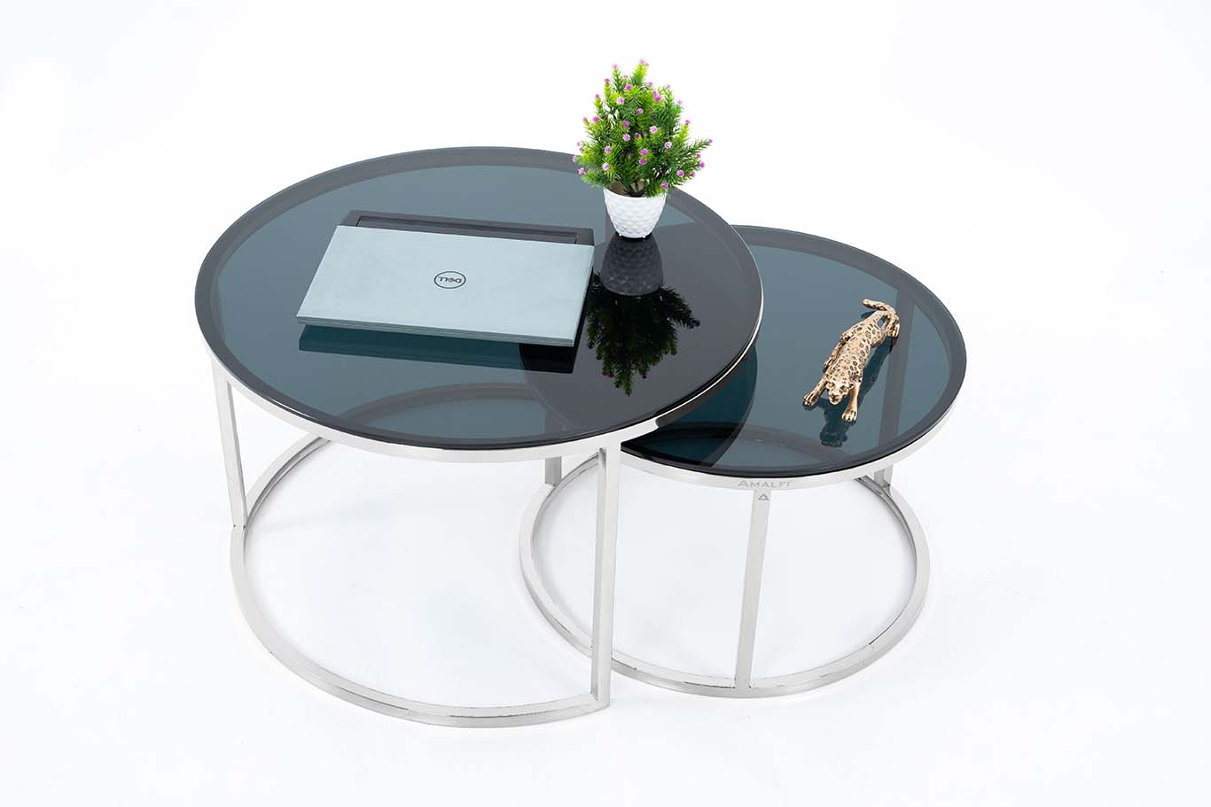 Coffee Table for Living Room, Modern Nesting Table Set of 2,