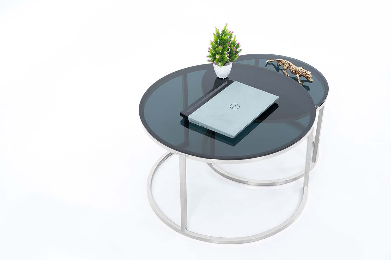 Coffee Table for Living Room, Modern Nesting Table Set of 2,