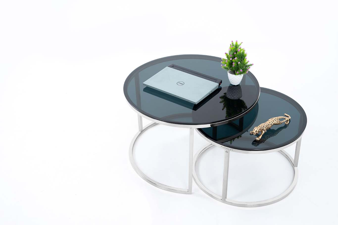 Coffee Table for Living Room, Modern Nesting Table Set of 2,