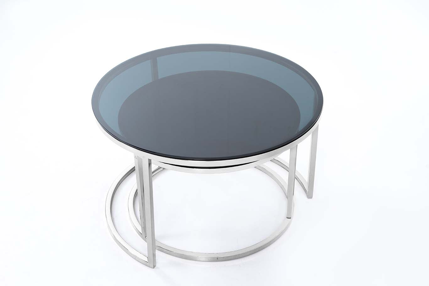 Coffee Table for Living Room, Modern Nesting Table Set of 2,
