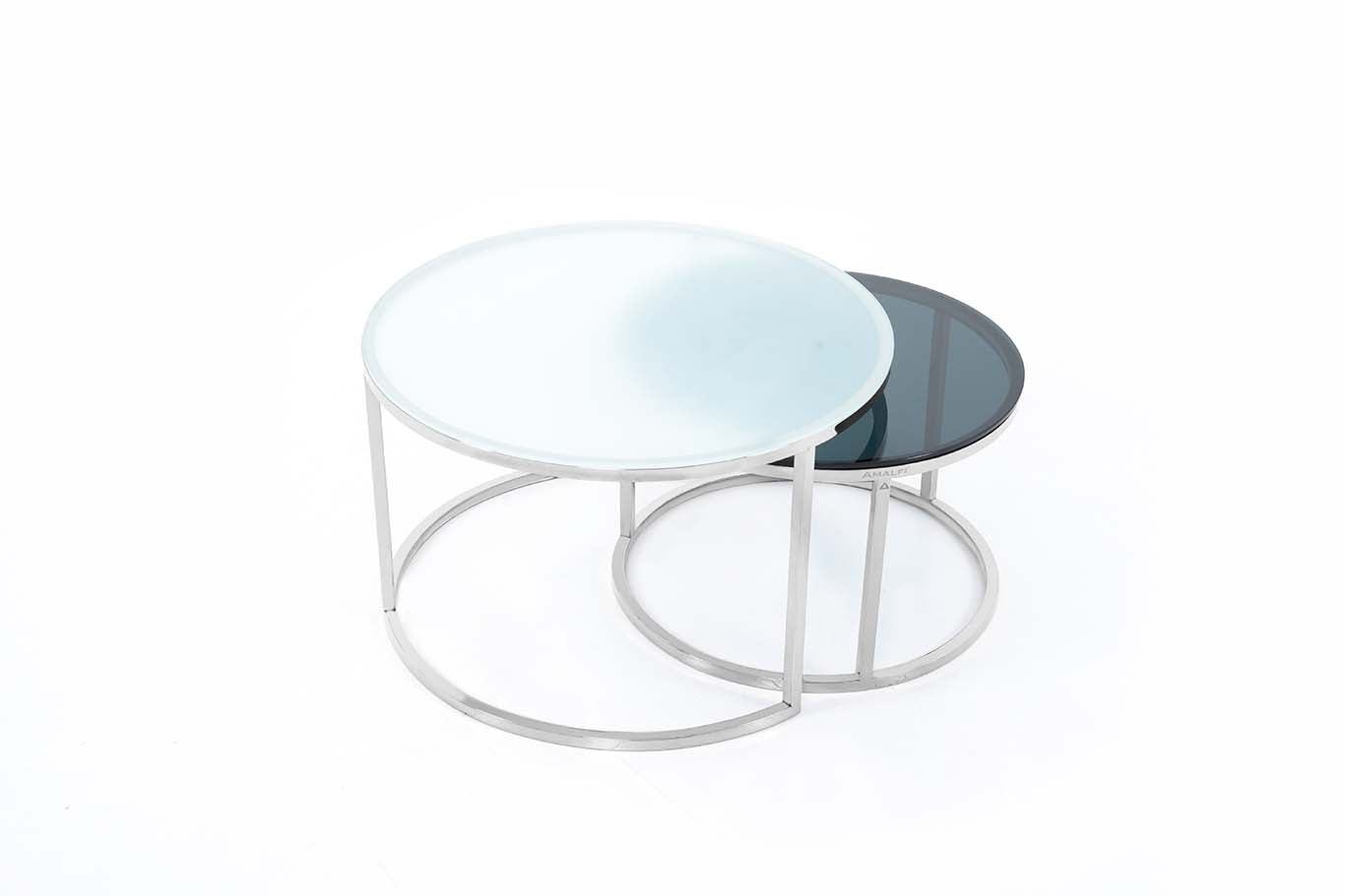 Round Coffee Table Modern Sofa Side Table for Living Room End Table Center Table Set of 2