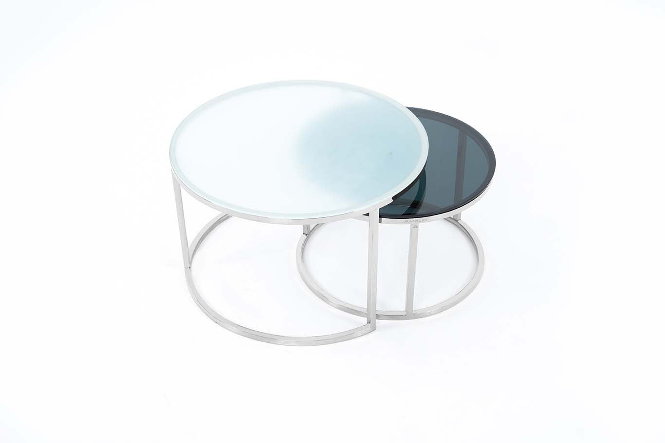Round Coffee Table Modern Sofa Side Table for Living Room End Table Center Table Set of 2
