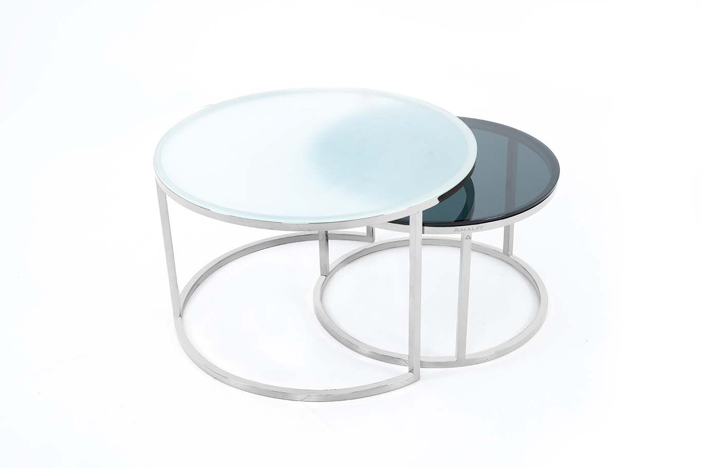 Round Coffee Table Modern Sofa Side Table for Living Room End Table Center Table Set of 2