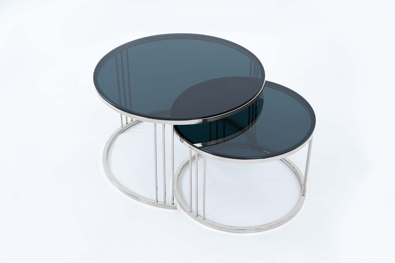 Round Coffee Table Nesting Table Centre Table Set of 2
