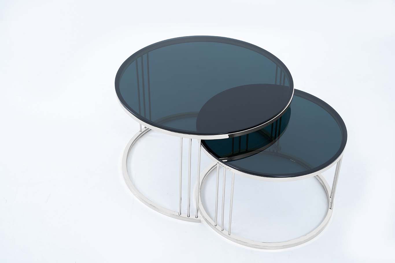 Round Coffee Table Nesting Table Centre Table Set of 2