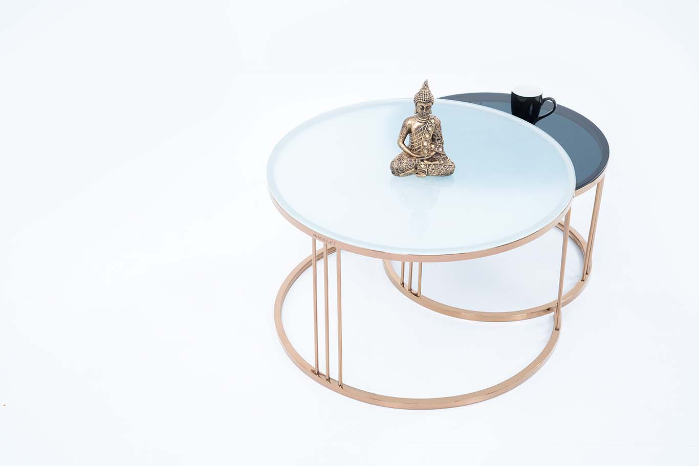 Round Set of 2 Coffee Table for Living Room Décor Furniture