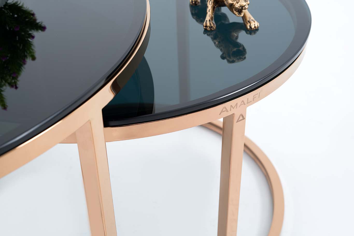 Dream Arts Round Coffee Table Set of 2, Modern Side Tables  