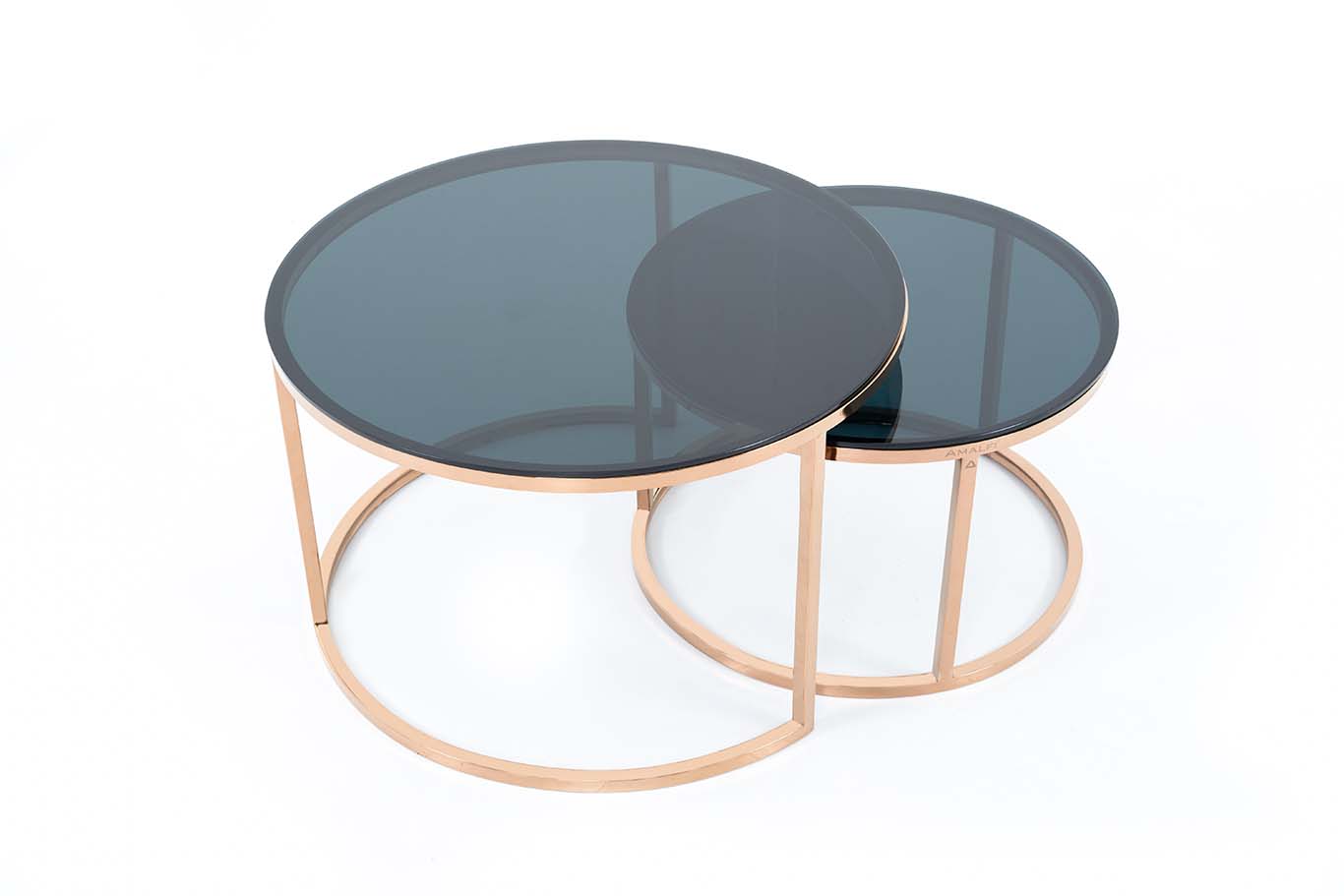 Dream Arts Round Coffee Table Set of 2, Modern Side Tables  
