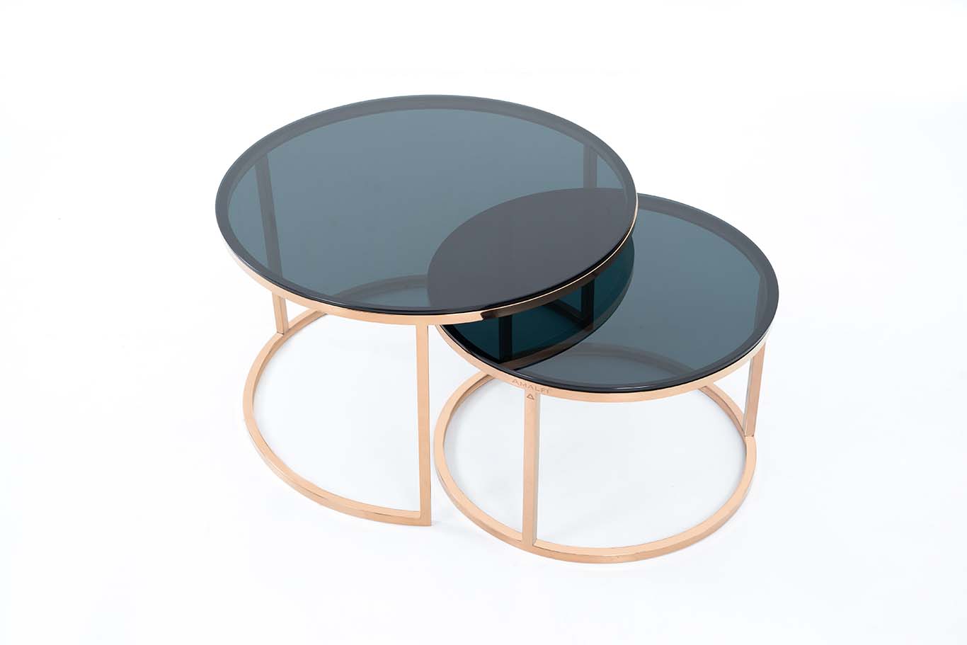 Dream Arts Round Coffee Table Set of 2, Modern Side Tables  