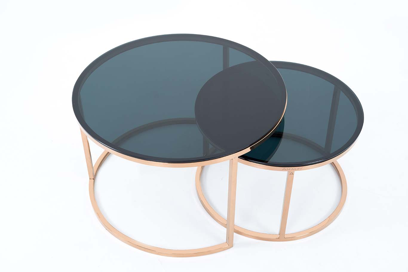 Dream Arts Round Coffee Table Set of 2, Modern Side Tables  