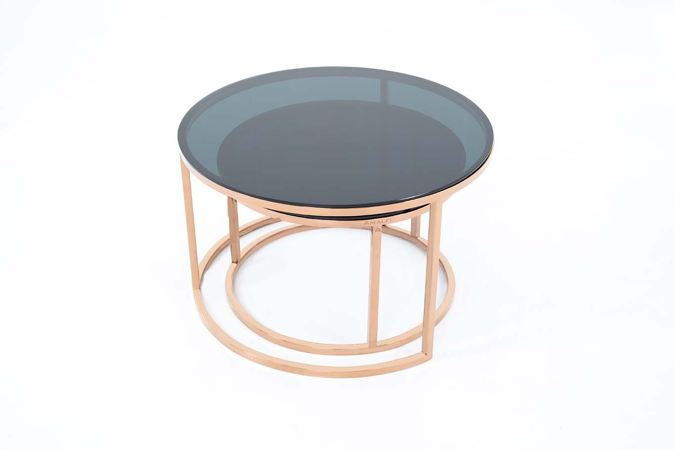 Dream Arts Round Coffee Table Set of 2, Modern Side Tables  