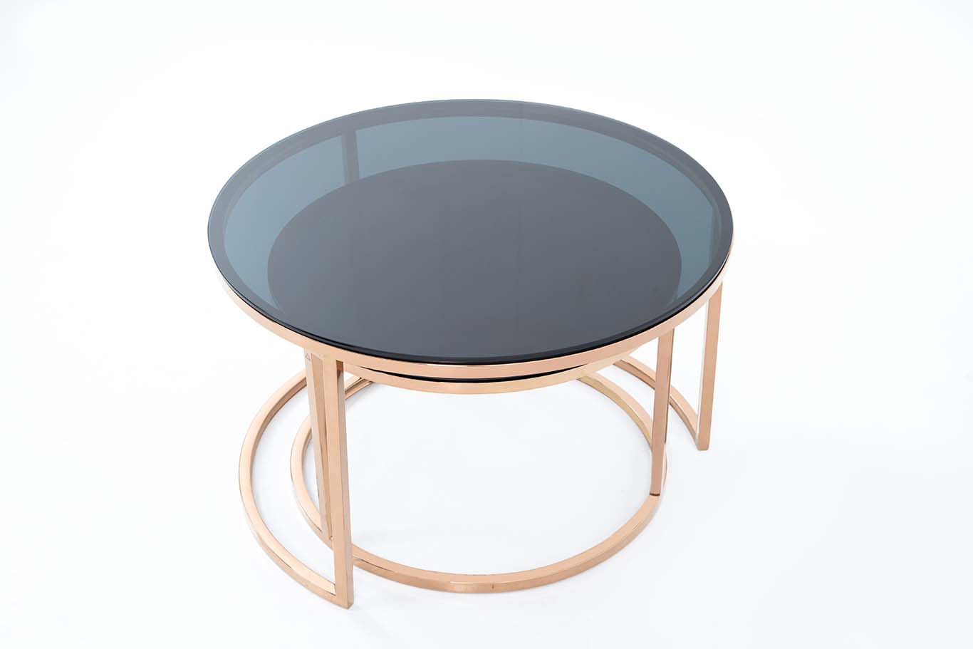 Dream Arts Round Coffee Table Set of 2, Modern Side Tables  