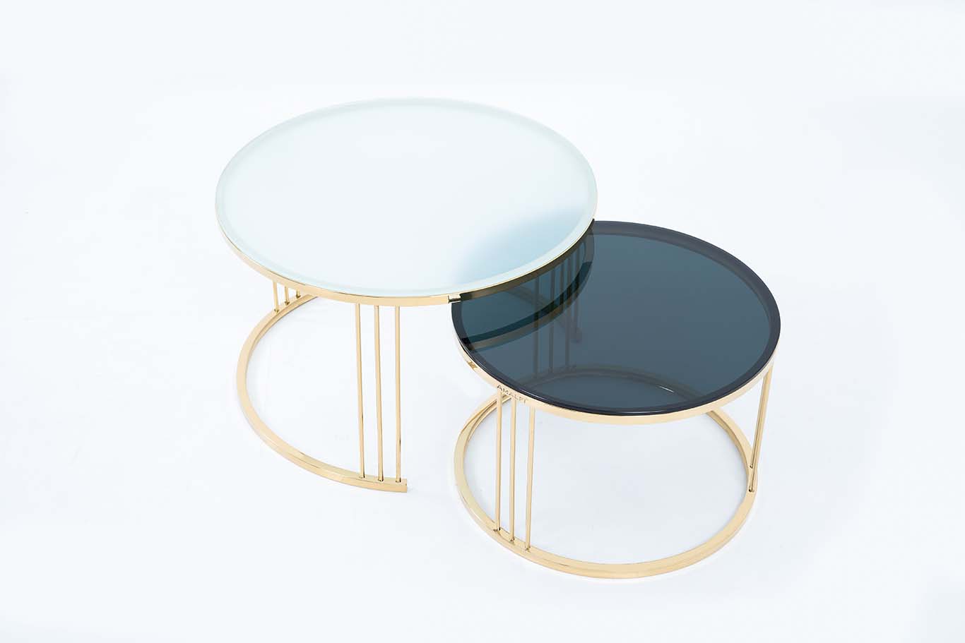 Dream Arts Round Coffee Table Set of 2, Modern Side Tables  
