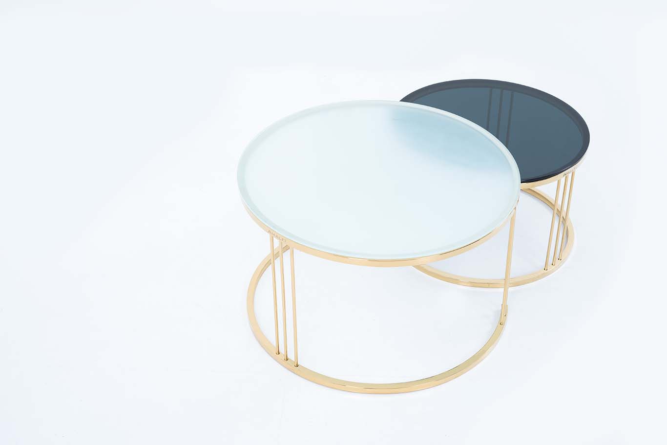Dream Arts Round Coffee Table Set of 2, Modern Side Tables  