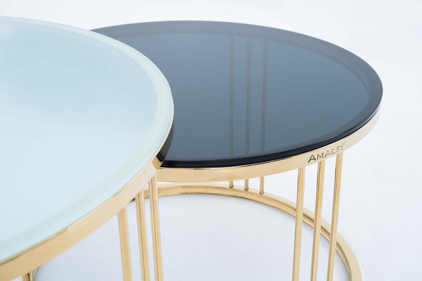 Dream Arts Round Coffee Table Set of 2, Modern Side Tables  